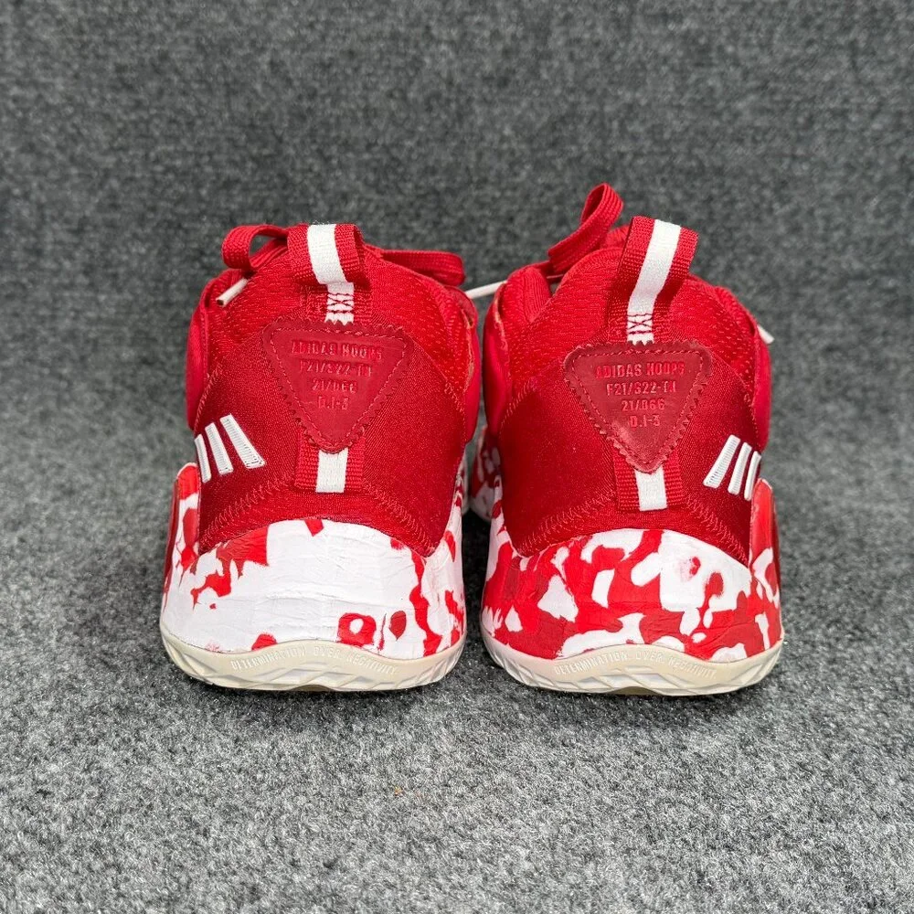 Adidas DON Issue 3 Basketball Shoes Mens 10 Team Power Red Paint Smudge Athletic
